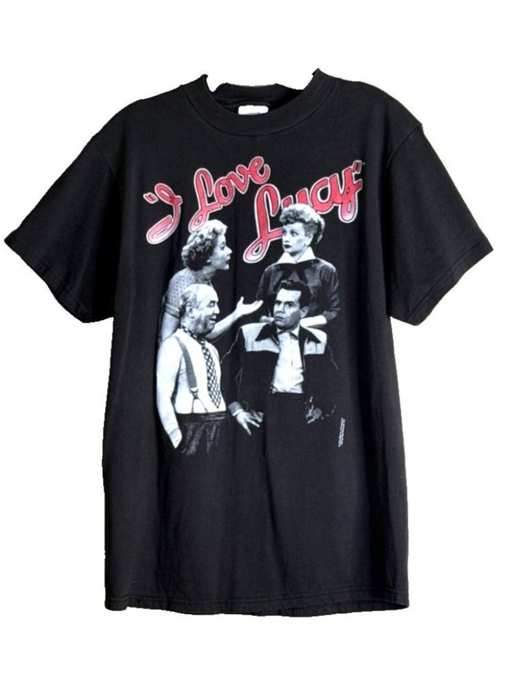 Vintage 1993 Tultex I Love Lucy TV Show Promo Graphic Tee Shirt Black Size Med